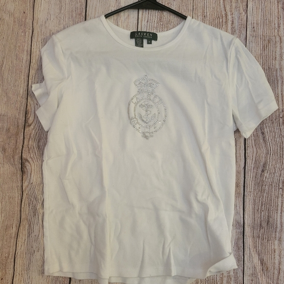 Polo Ralph Lauren White Embellished Short Sleeve Tee - Picture 6 of 6